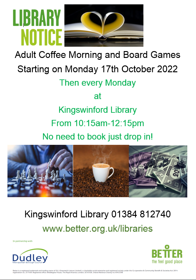 Kingswinford Library - Adult Board Games and Coffee