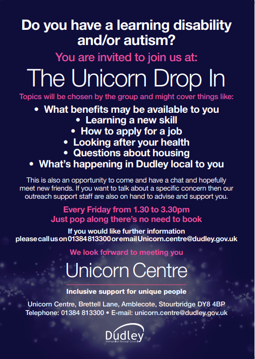 Unicorn Centre - Drop in for Adults with Learning Disabilities/Autism