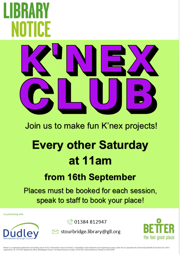 Stourbridge Library - K'nex Club
