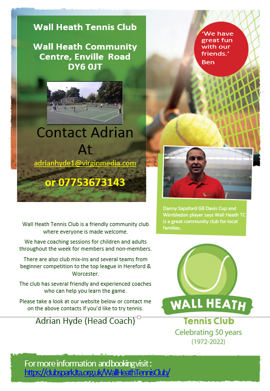 Wall Heath Tennis Club - Walking Tennis and Pickleball