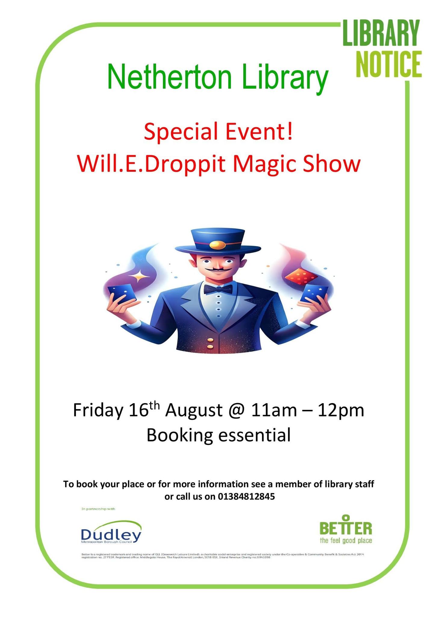 Netherton Library - Will-E-Droppit Magic Show