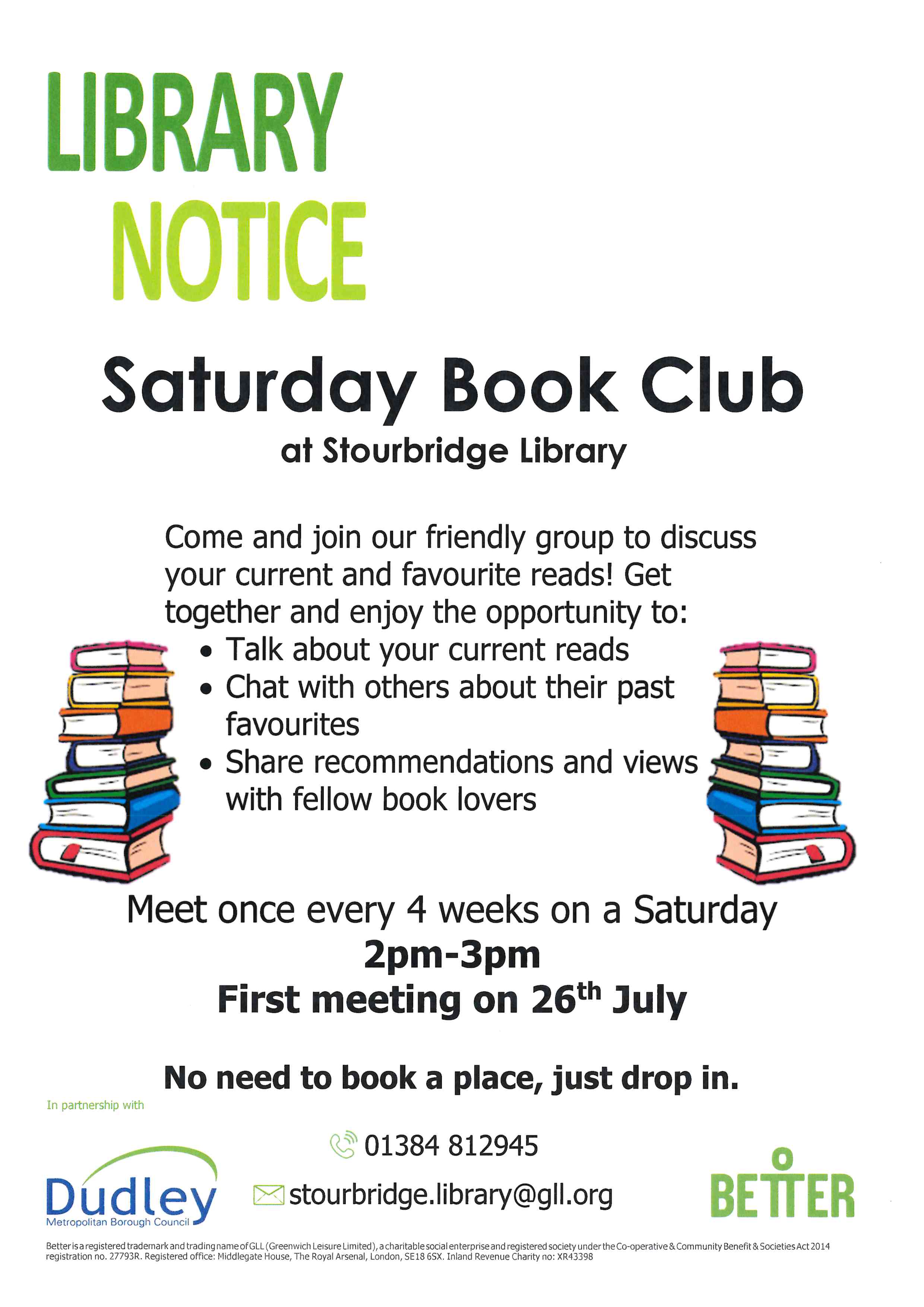 Stourbridge Library - Saturday Book Club