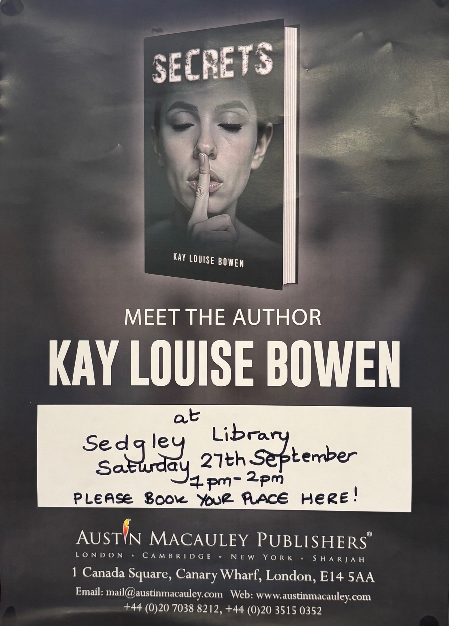 Sedgley Library - Author Event: Kay Louise Bowen
