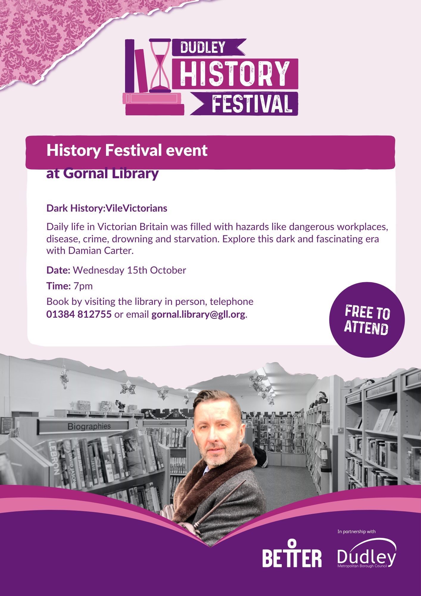 Gornal Library - Dudley History Festival: Damian Carter