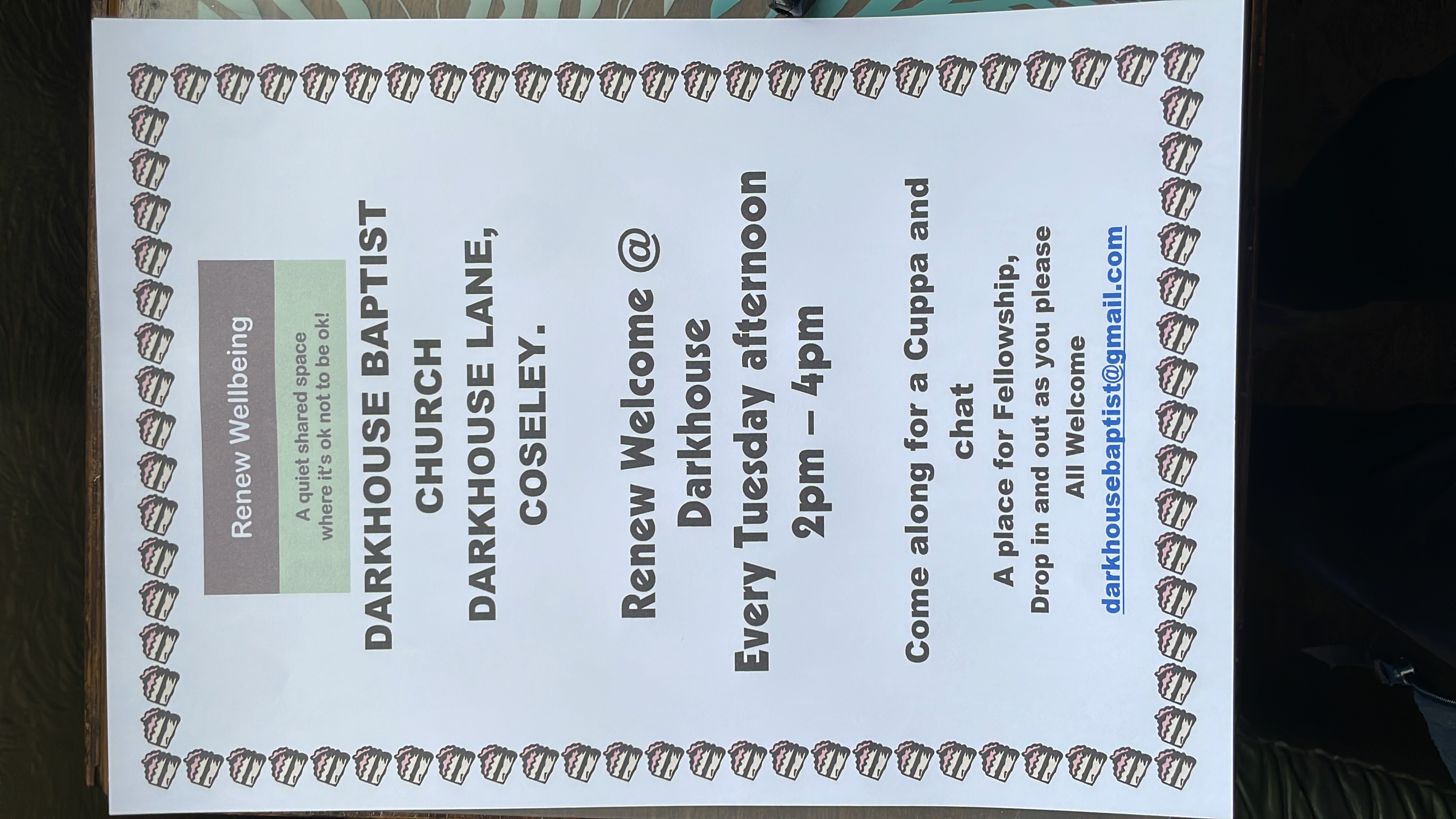 Darkhouse Baptist Church - Warm welcome Tea and Chat