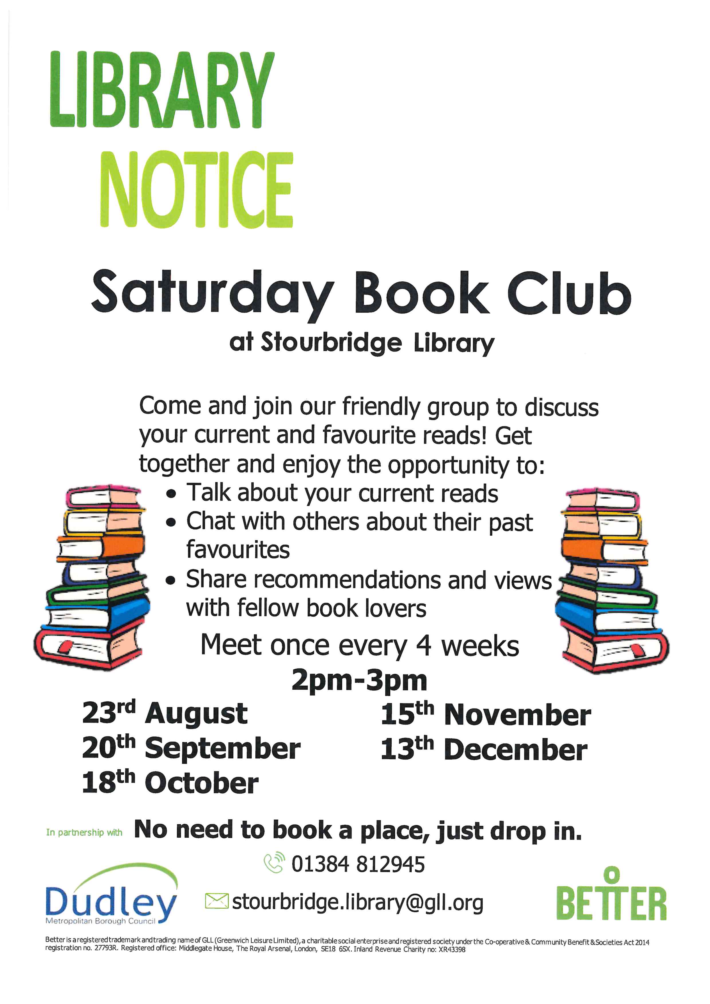 Stourbridge Library - Saturday Book Club