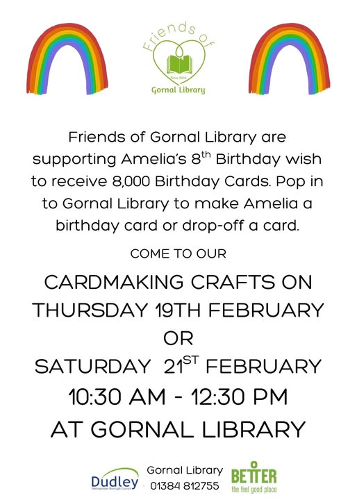 Friends of Gornal Library - Card Making for Amelia's 8th Birthday