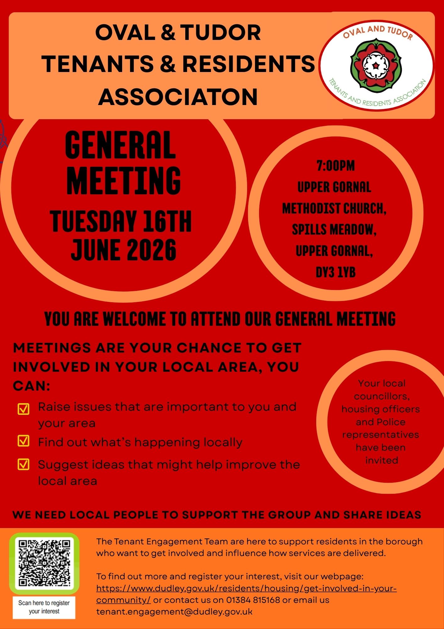 Oval and Tudor Tenants and Residents Association - Annual General Meeting